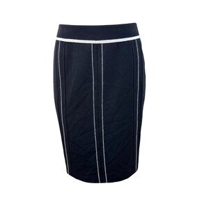 Ann Taylor Black Pencil Skirt With White Stitching Size 4